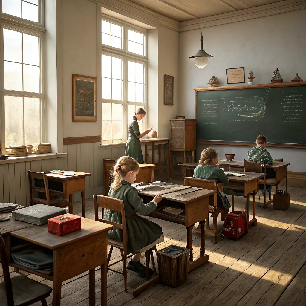 Children classroom vintage style