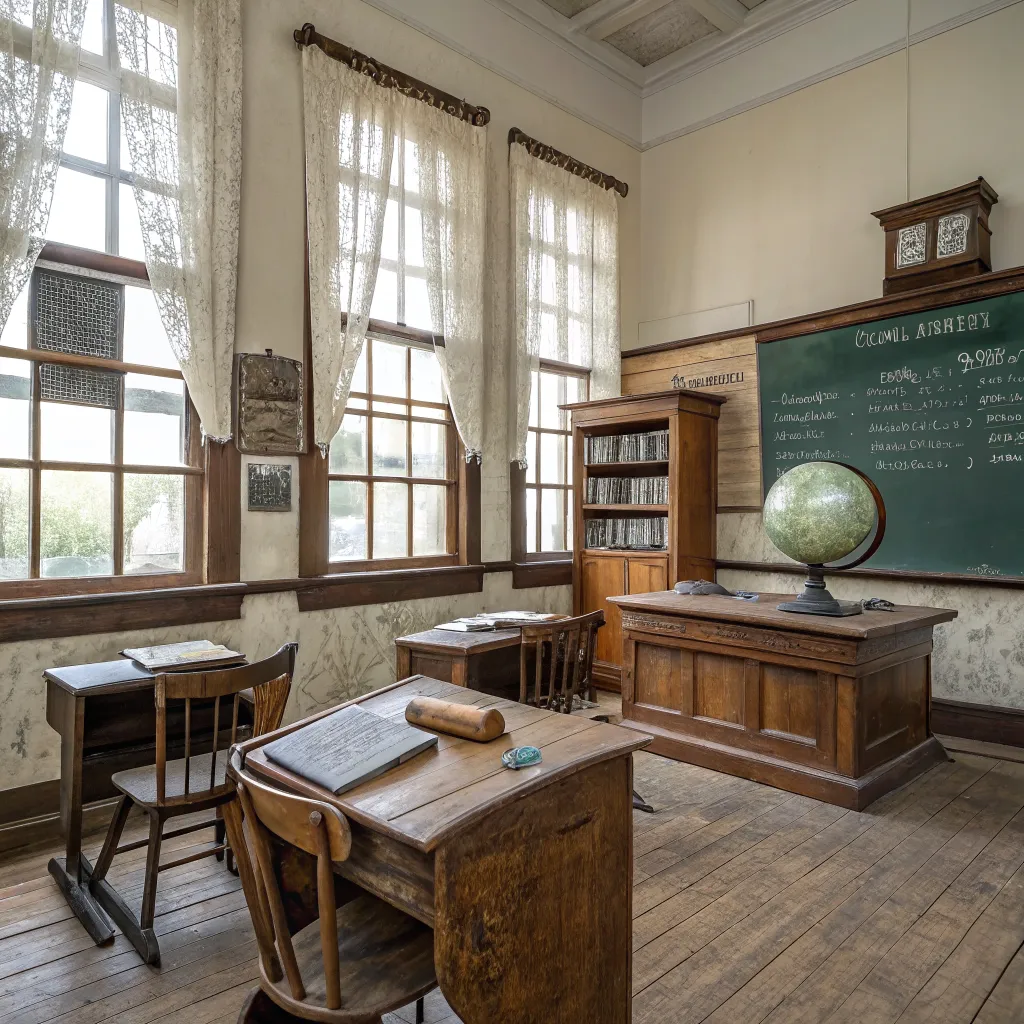 Vintage classroom setting